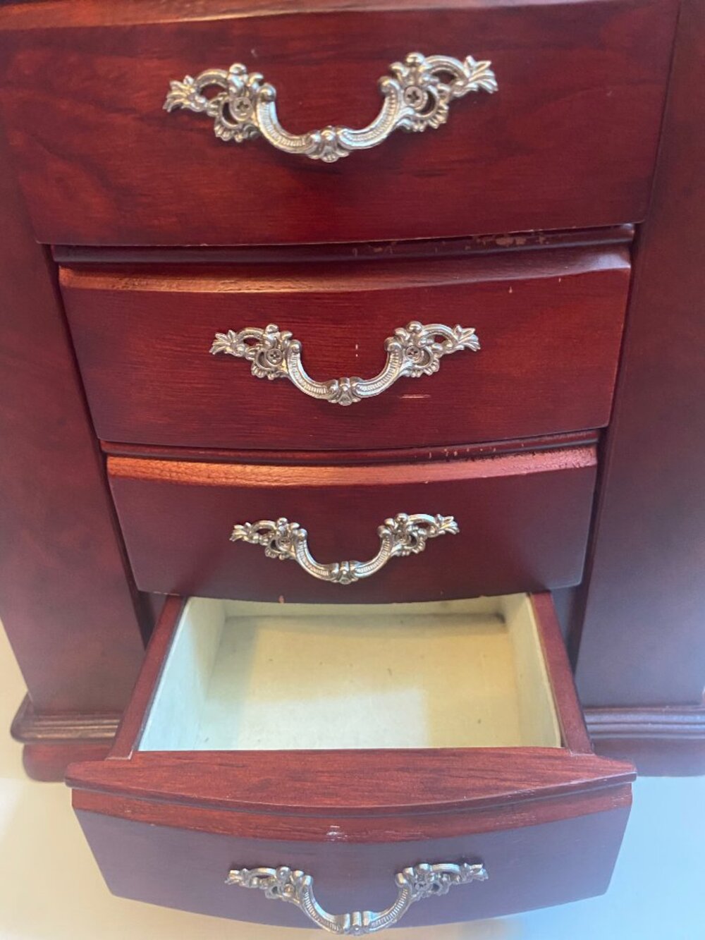 Vintage Croft & Barrow Wooden Jewelry Armoire JX2502 Mirror 4 Drawers - Picture 2 of 10